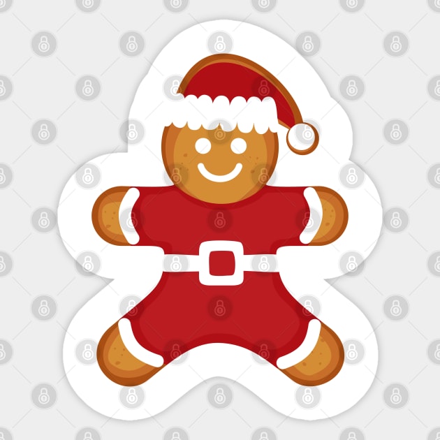 Gingerbread Christmas Man Cookie Sticker by RageRabbit